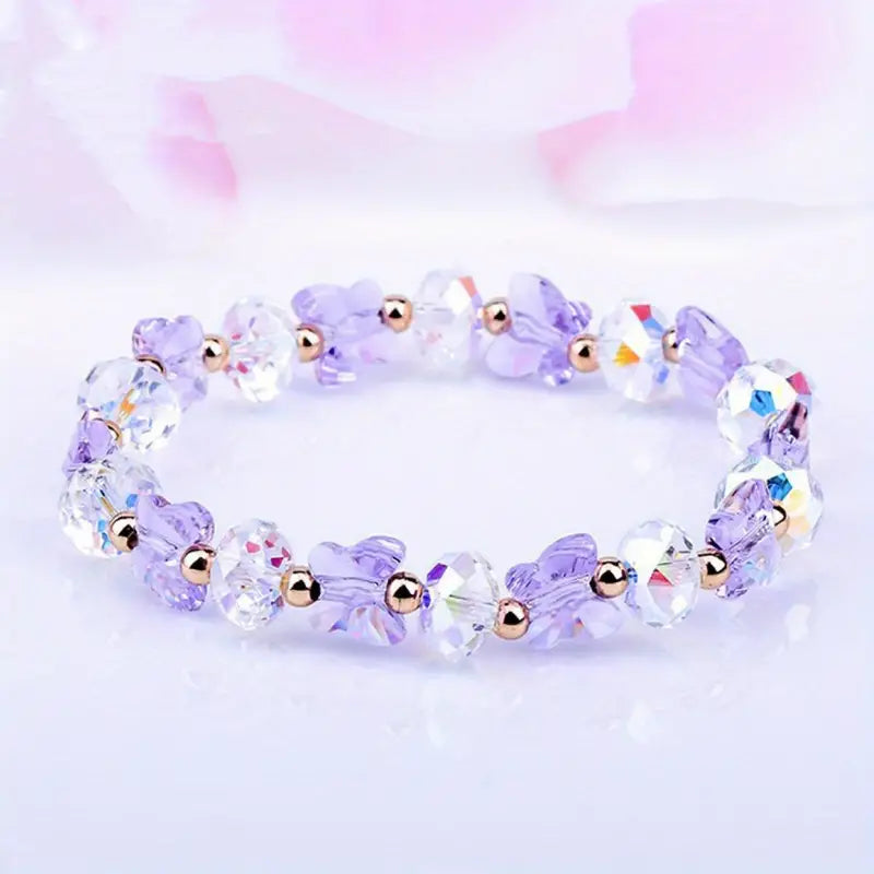 Colorful Butterfly Stretch Crystal Bracelet