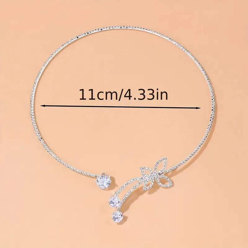 Delicate Glitter Butterfly Choker