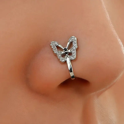 Crystal Butterfly Fake Nose Ring