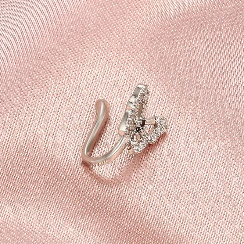 Crystal Butterfly Fake Nose Ring