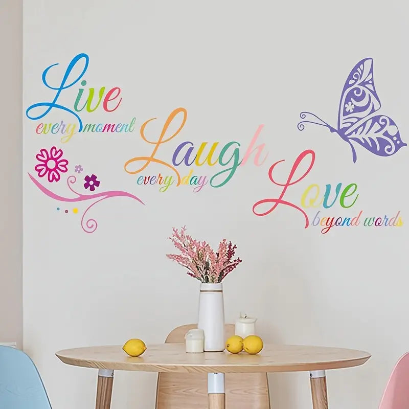 Bring Joy and Inspiration to Your Home with This Live Laugh Love Wall Sticker