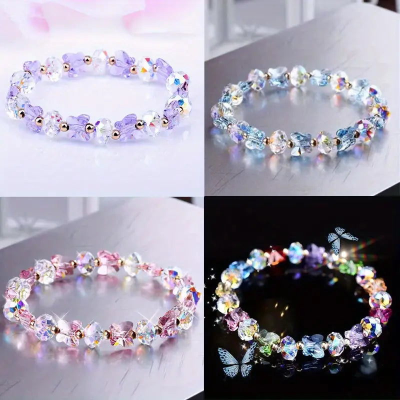 Colorful Butterfly Stretch Crystal Bracelet