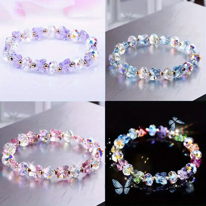 Colorful Butterfly Stretch Crystal Bracelet