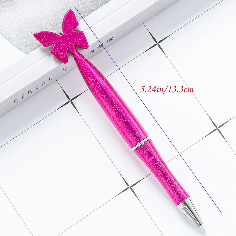 3pcs Creative Sequin Butterfly Plastic Ballpoint Pen