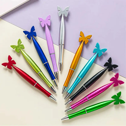 3pcs Creative Sequin Butterfly Plastic Ballpoint Pen