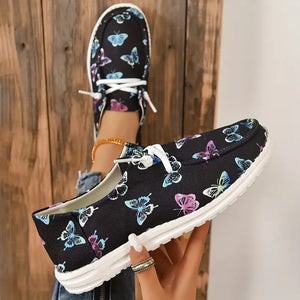 Colorful Butterfly Pattern Canvas Shoes