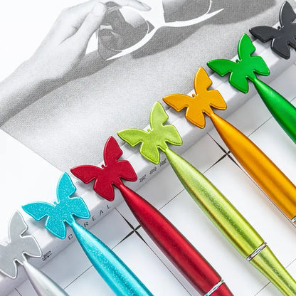 3pcs Creative Sequin Butterfly Plastic Ballpoint Pen