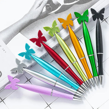 3pcs Creative Sequin Butterfly Plastic Ballpoint Pen