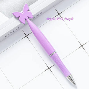 3pcs Creative Sequin Butterfly Plastic Ballpoint Pen