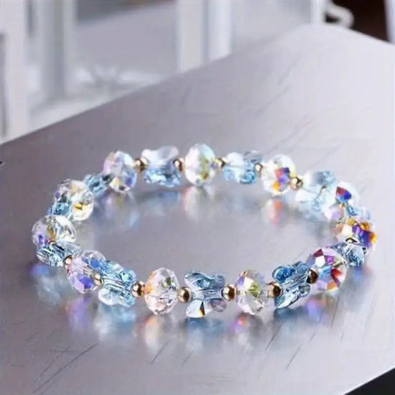 Colorful Butterfly Stretch Crystal Bracelet