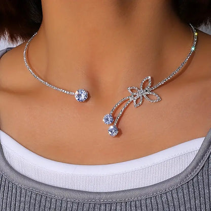 Delicate Glitter Butterfly Choker