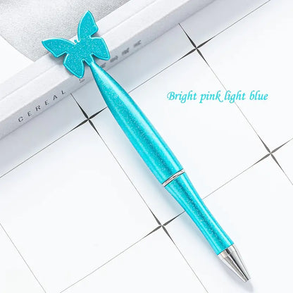 3pcs Creative Sequin Butterfly Plastic Ballpoint Pen